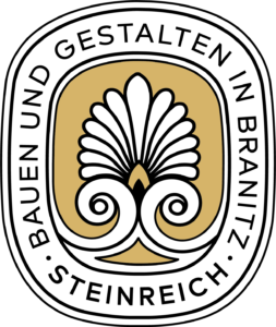 Logo zum Themenjahr 2023 "Steinreich - Bauen und Gestalten in Branitz"