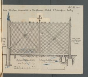 Entwurf zum Zaun am Branitzer Erbbegräbnis, BLHA Rep. 37, Nr. 189