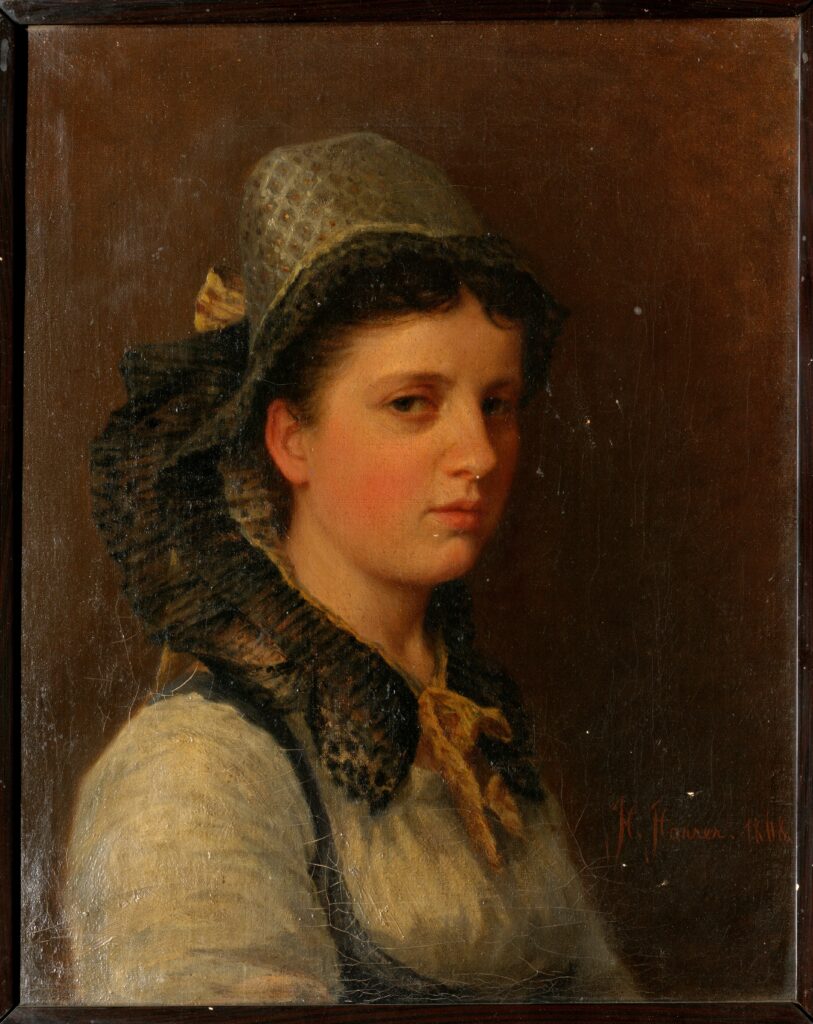 Porträt einer Frau mit Haube