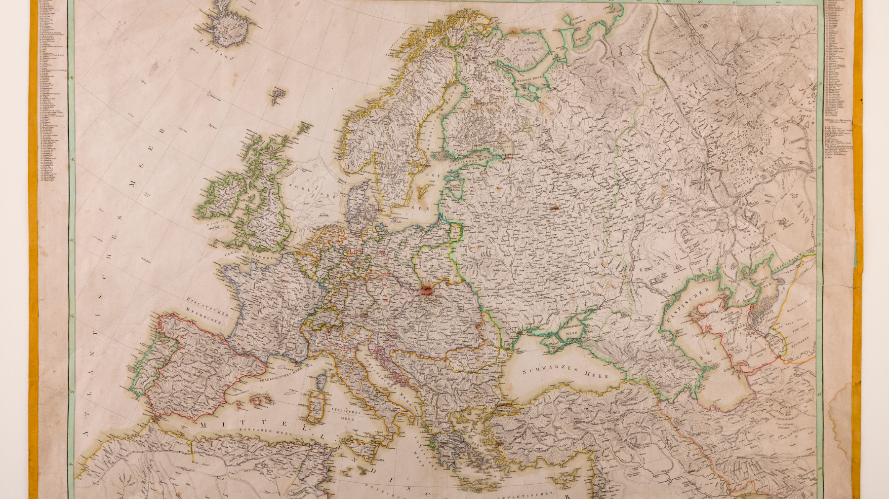 Europakarte aus der Sammlung von Fürst Pückler