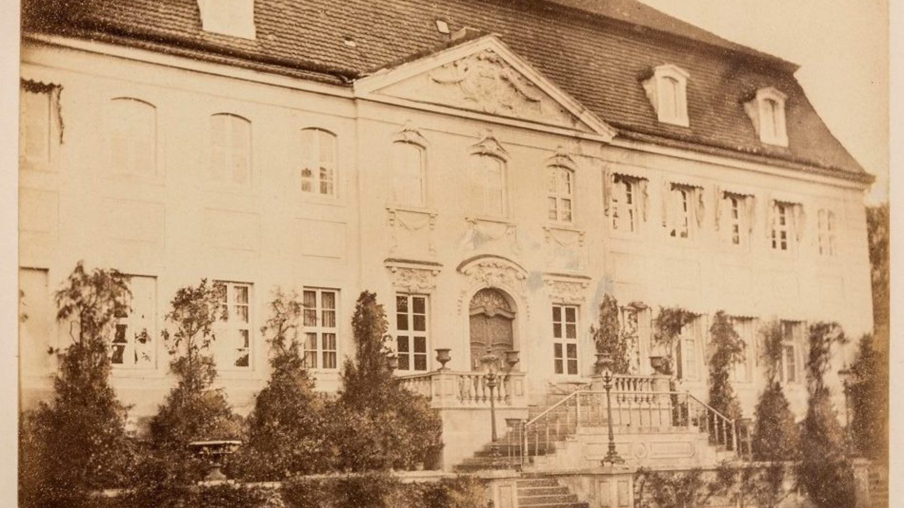 Historisches Foto von Schloss Branitz, Mitte 19. Jahrhundert
